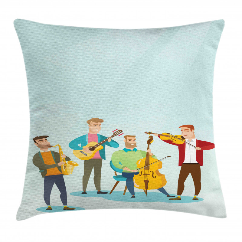 Cartoon Happy Band Concert Pillow Cover