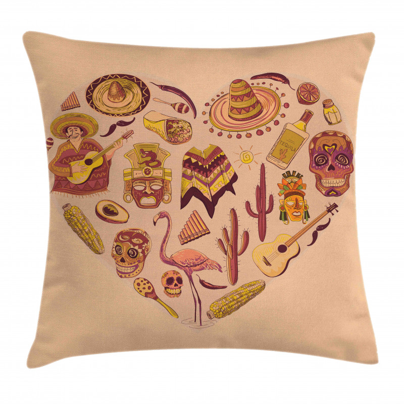 Latin American Folkloric Pillow Cover