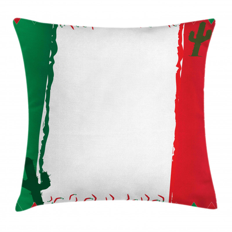 Mexican Colors Flags Cacti Pillow Cover