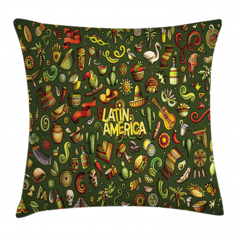 Latin America Objects Art Pillow Cover