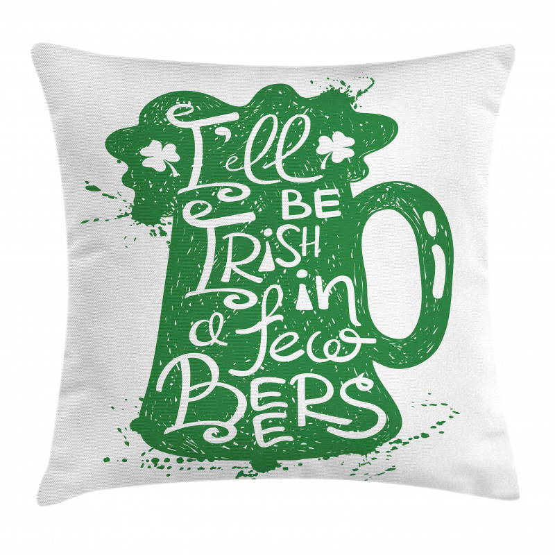 Funny Words on Beer Mug Pillow Cover