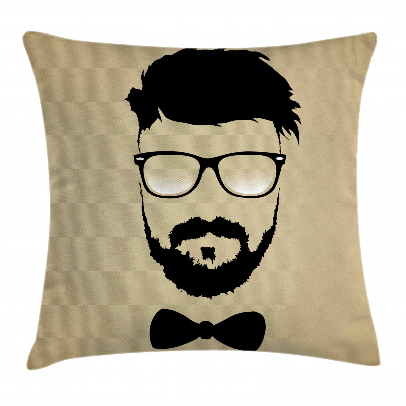 Hipster Boy Silhouette Pillow Cover