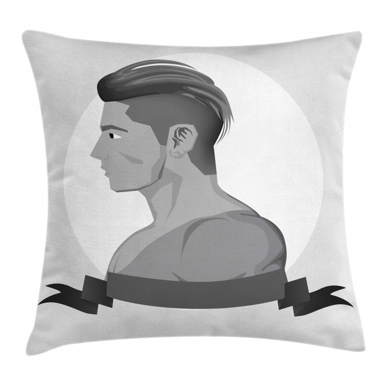 Greyscale Beardless Boy Pillow Cover