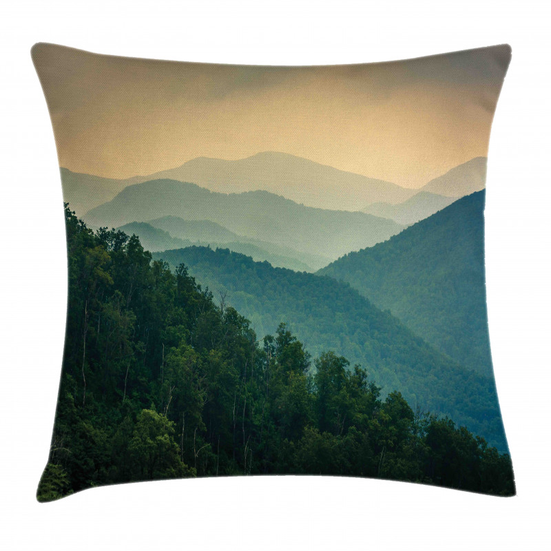 Mountain Ridges Scenery Pillow Cover