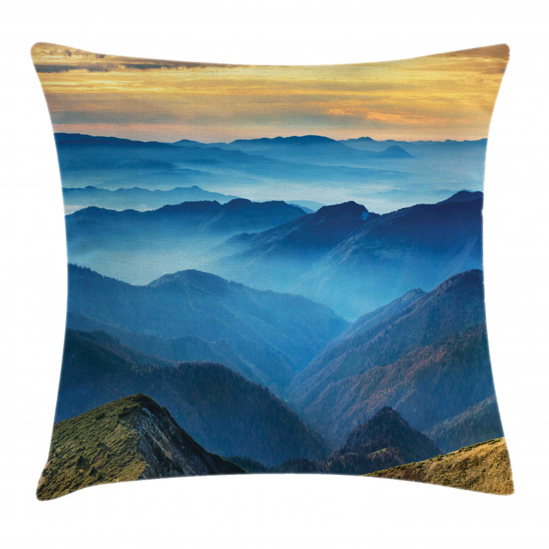 Blue Mountain Ridges Pillow Cover