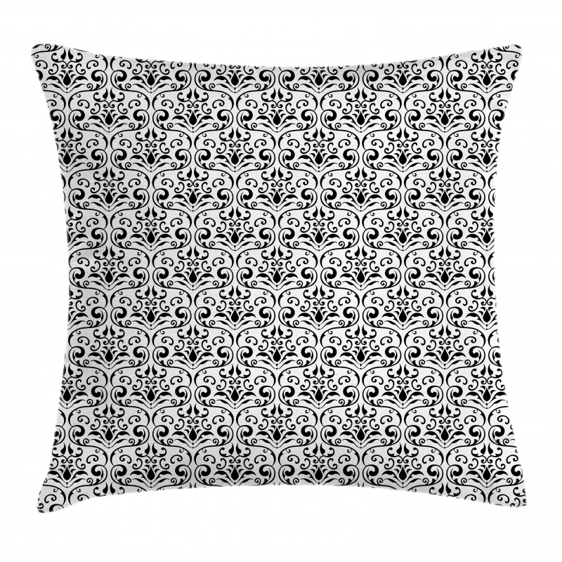 Baroque Curly Motif Pillow Cover