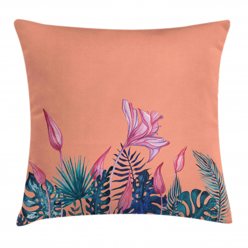 Exotic Monstera Floral Art Pillow Cover