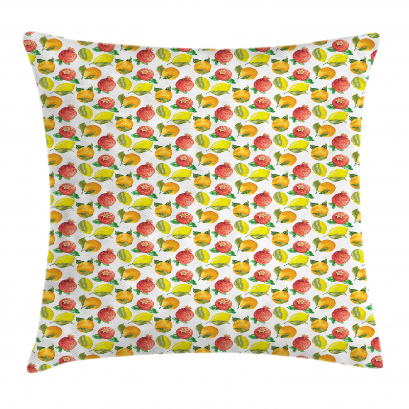 Watercolor Citrus Pomegranate Pillow Cover