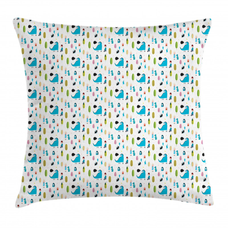 Boy and Girl Animal Pillow Cover