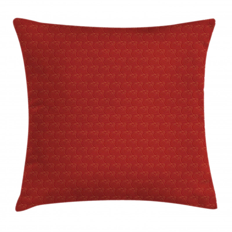 Traditional Japanese Curls Art Pillow Cover