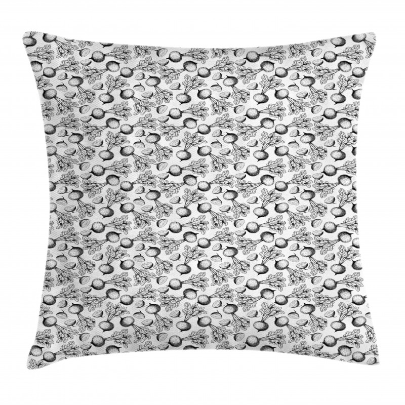 Beetroots Sketch Pattern Pillow Cover