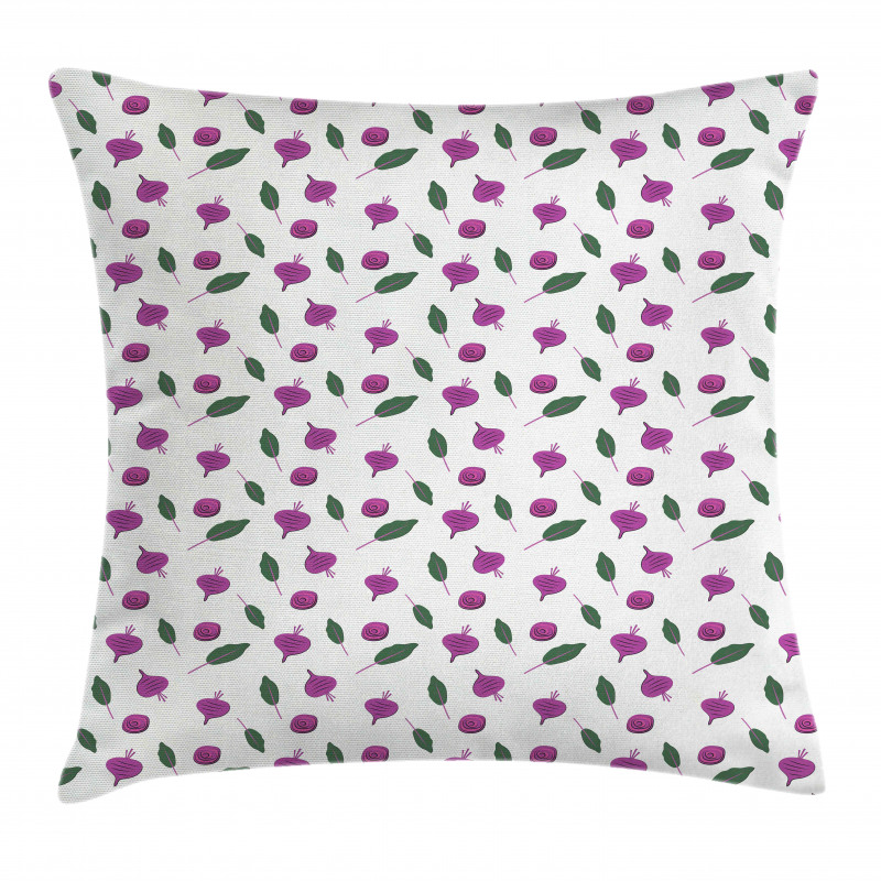 Beetroots and Leaves Pillow Cover