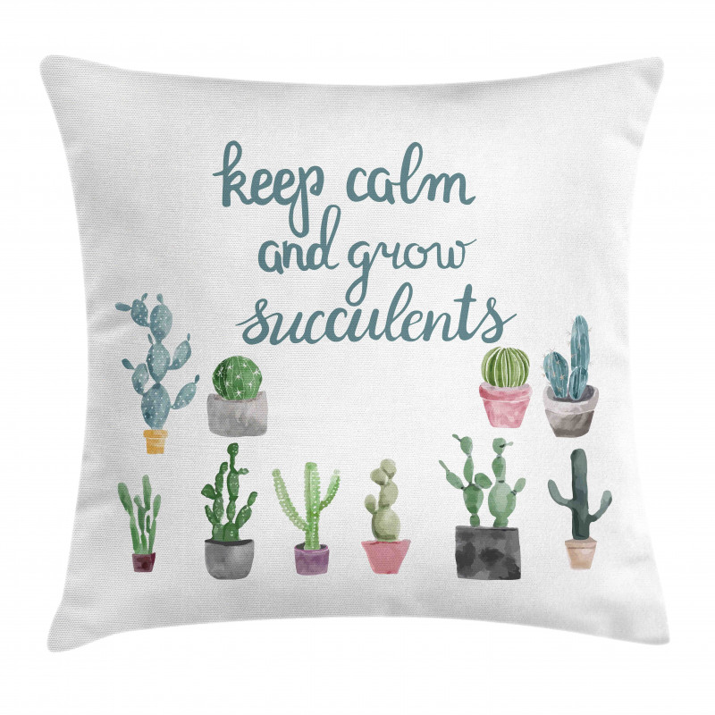 Grow Succulents Plant Pot Pillow Cover