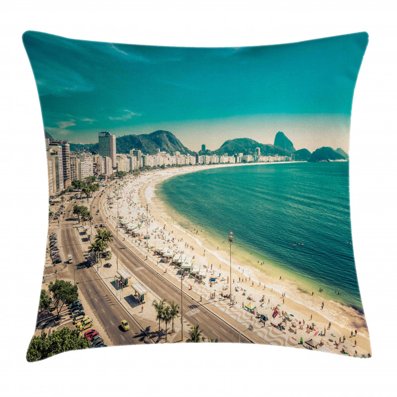 Copacabana Beach Art Pillow Cover