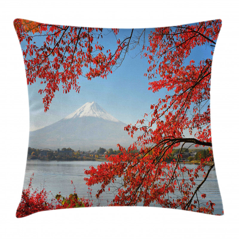 Mountainous Area Fall Season Pillow Cover