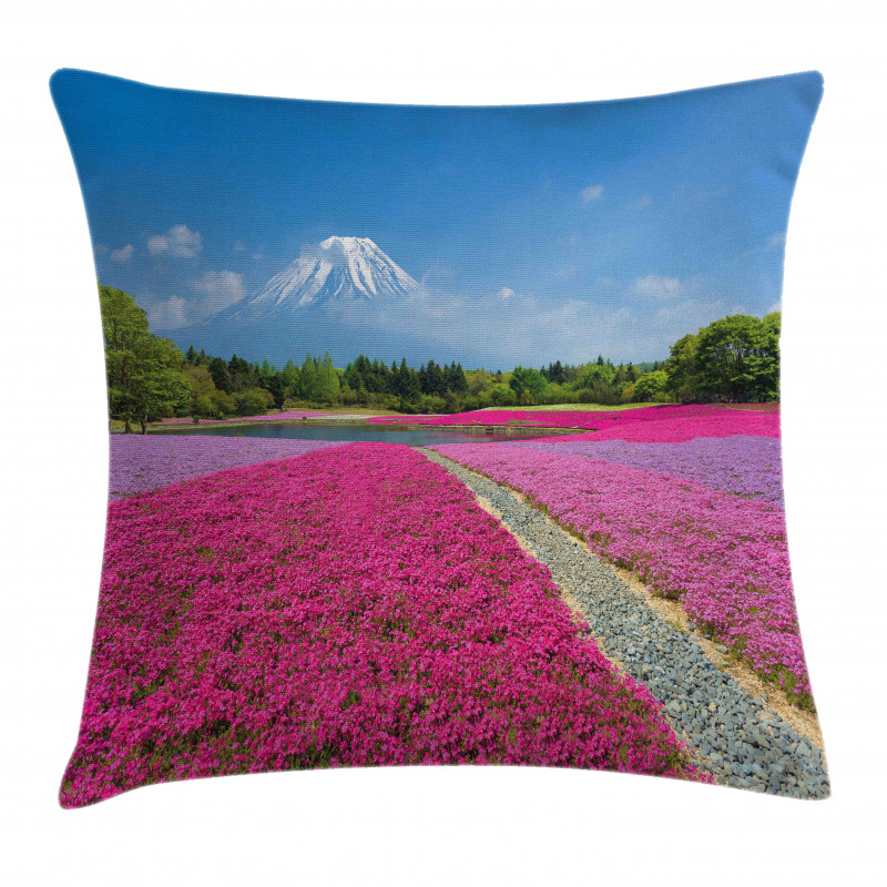 Flourishing Shibazakura Scene Pillow Cover