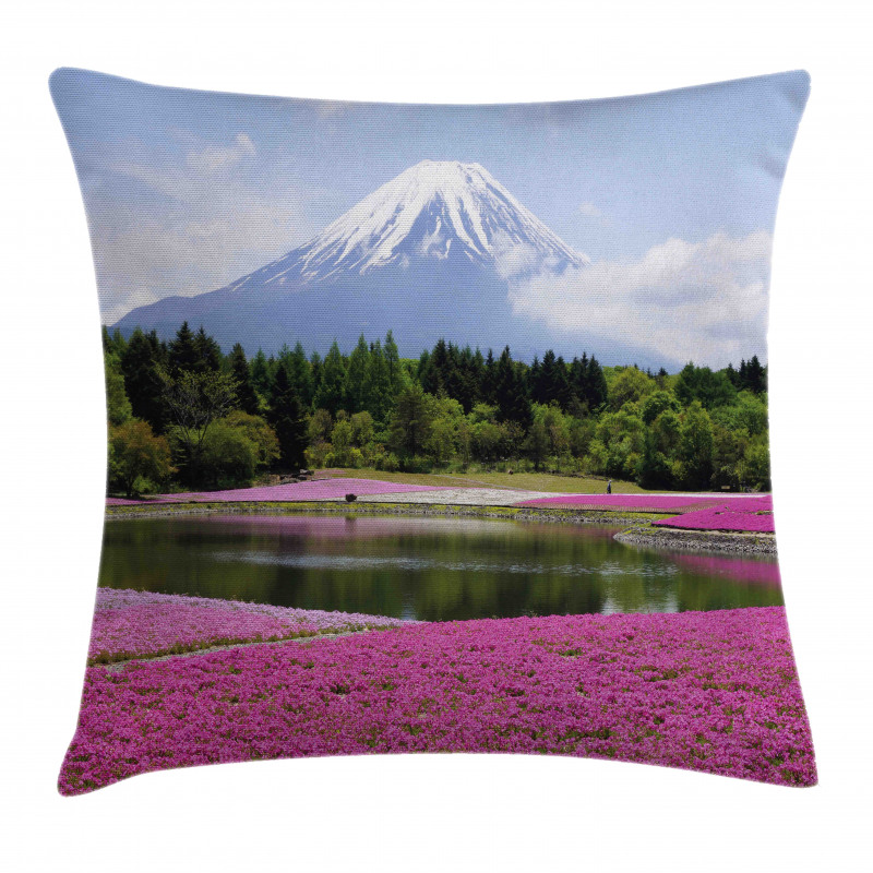 Festival of Shibazakura Field Pillow Cover