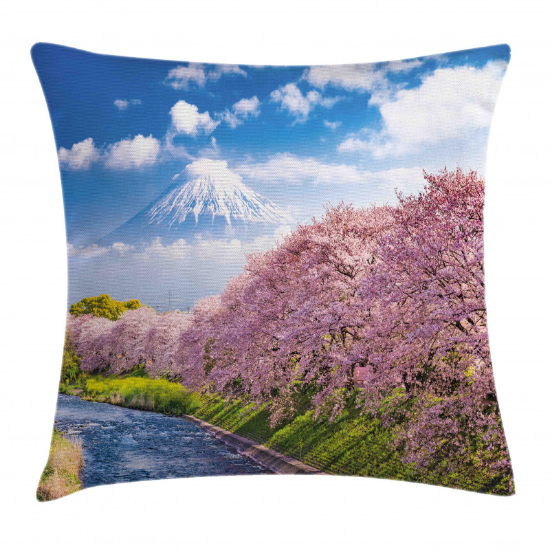 View of River and Clear Sky Pillow Cover
