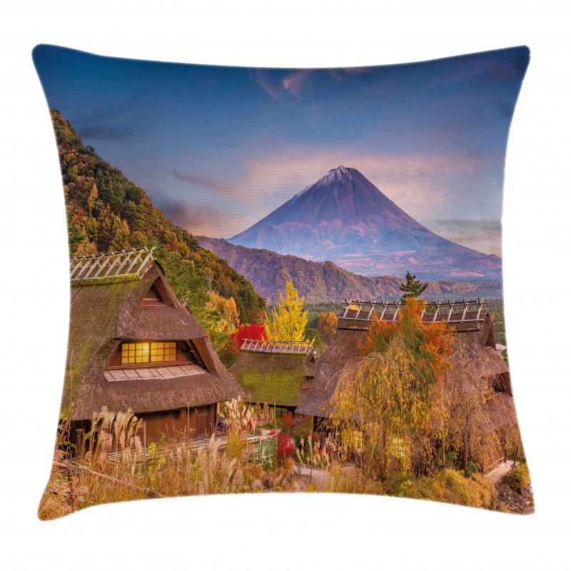 Landscape of Old Village Rural Pillow Cover