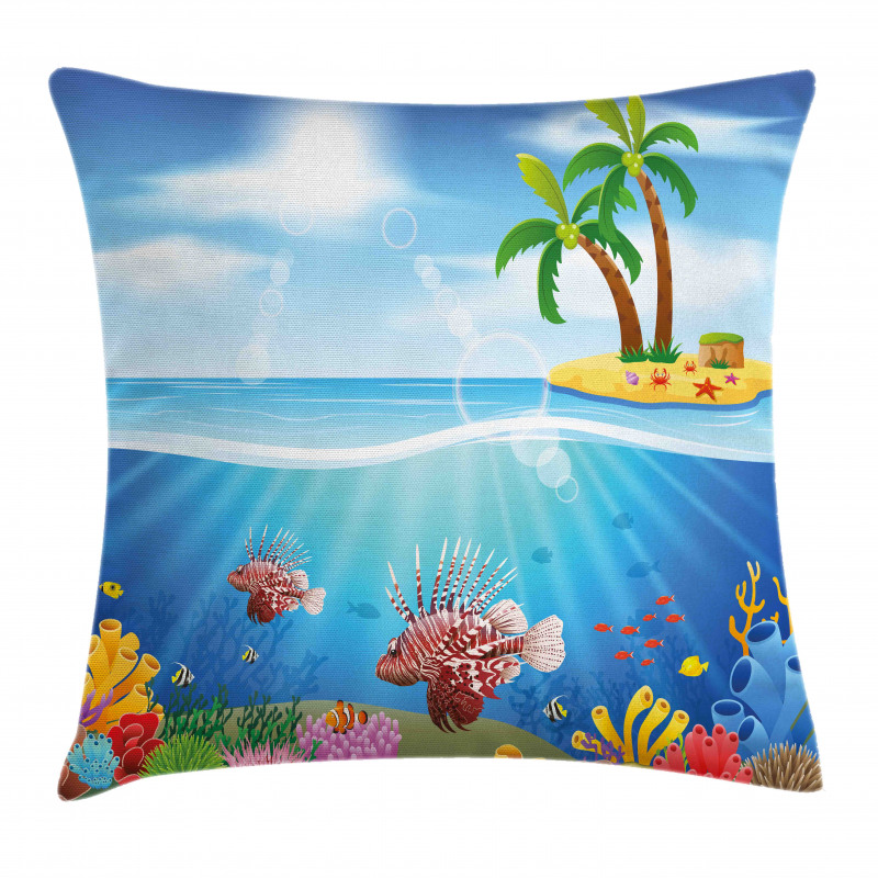 Lionfish and Coral Reefs Pillow Cover