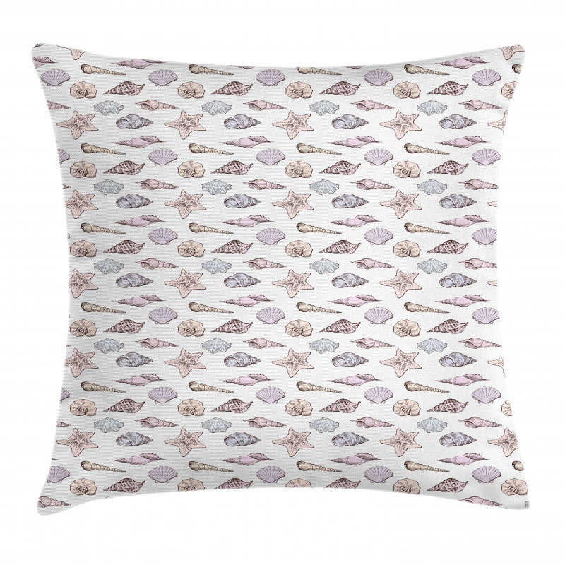 Seashell Sketches Pattern Pillow Cover