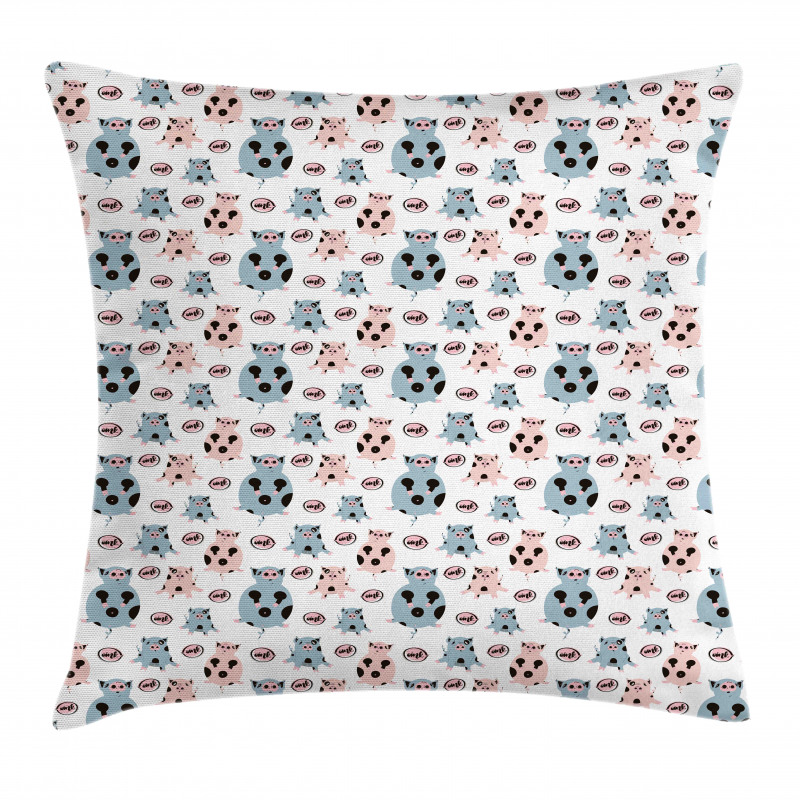 Cartoon Pigs Art Pillow Cover