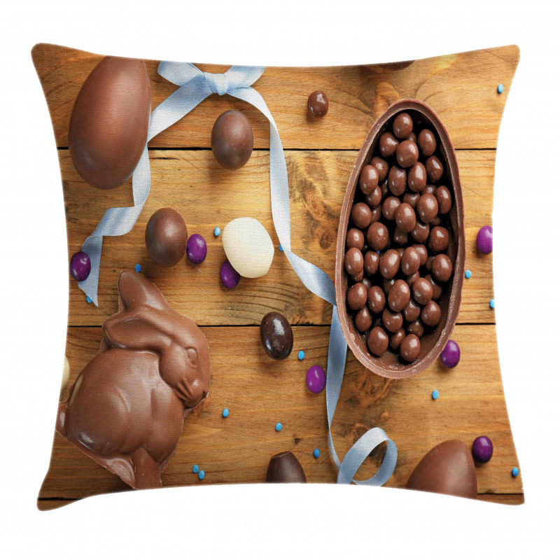 Chocolate Holiday Eggs Pillow Cover