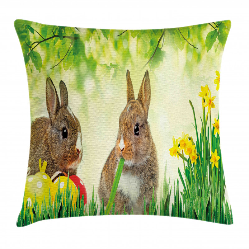 Easter Rabbits Pillow Cover