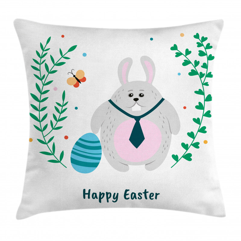 Rabbit with Tie Pillow Cover