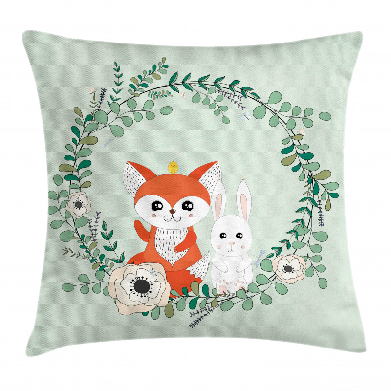 Friends Fox Rabbit Pillow Cover