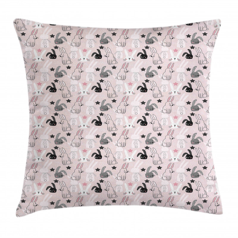 Bunnies Doodle Pillow Cover