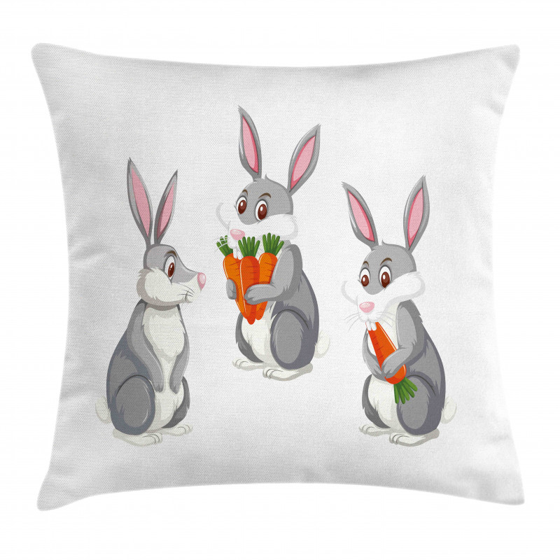 Funny Rabbit Cartoon Pillow Cover