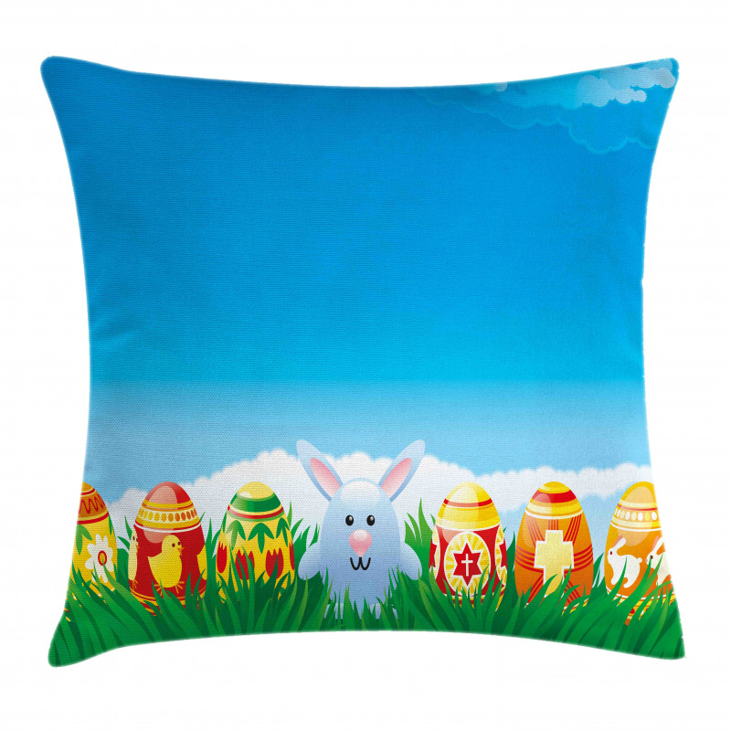 Cartoon Easter Rabbit Pillow Cover