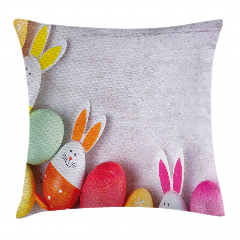 Eggs Colored with Ears Pillow Cover