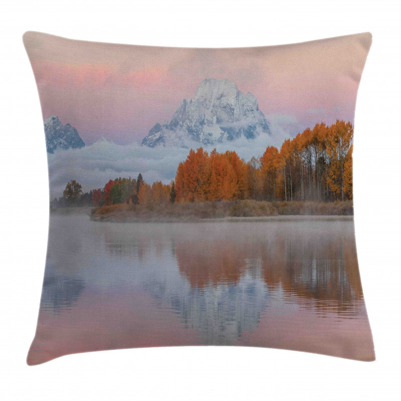 Outdoorsy Pink Sky Forest Pillow Cover