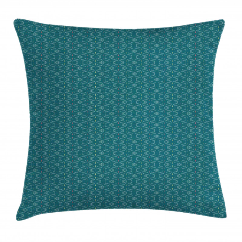 Modern Wavy Lines and Dots Pillow Cover