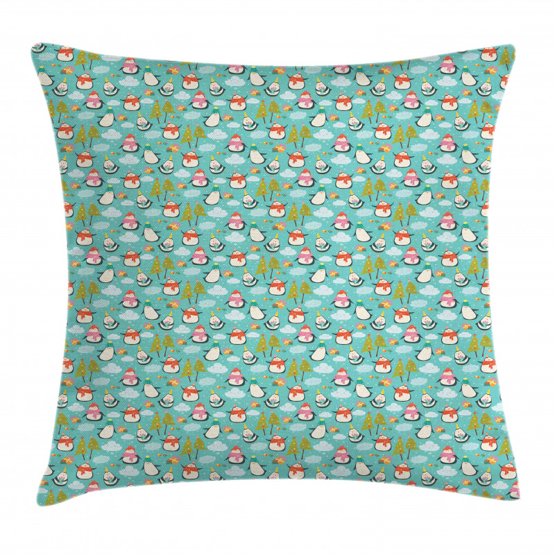 Happy Noel Penguins Gifts Pillow Cover