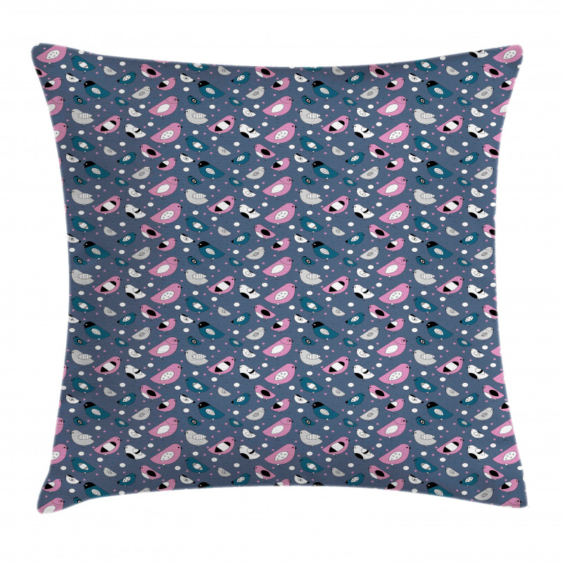 Avian Animals Polka Dots Pillow Cover