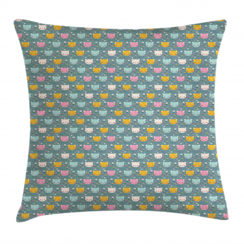 Smiling Cartoon Mice Pillow Cover