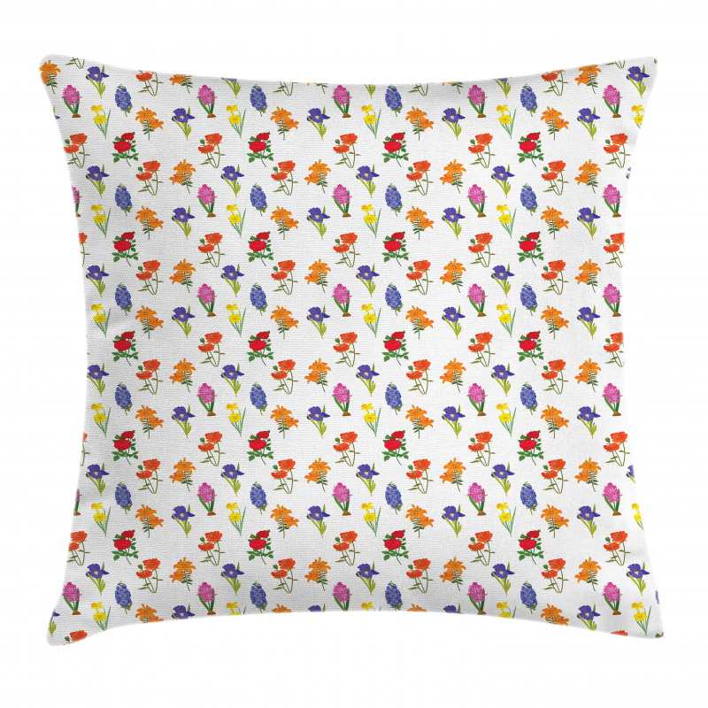 Spring Art Various Flowers Pillow Cover