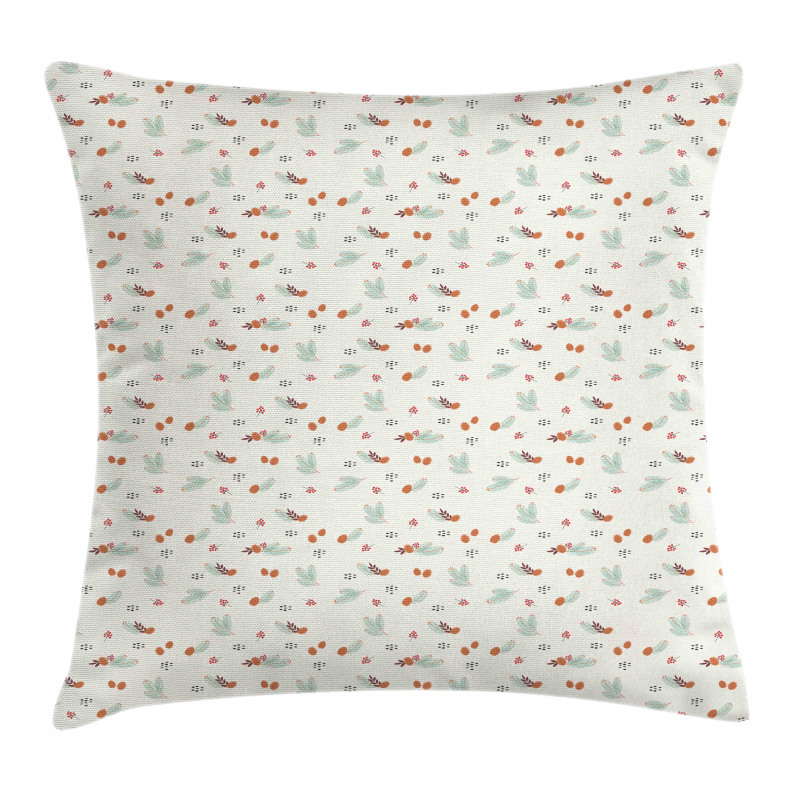 Pine Branches Berries Cones Pillow Cover