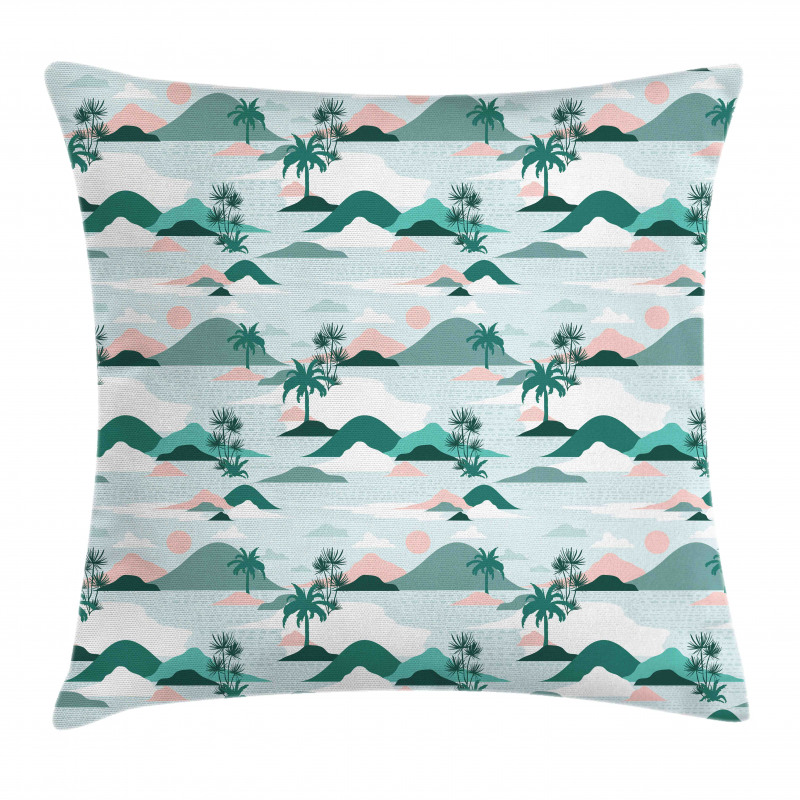 Paper Cut Style Beach Art Pillow Cover