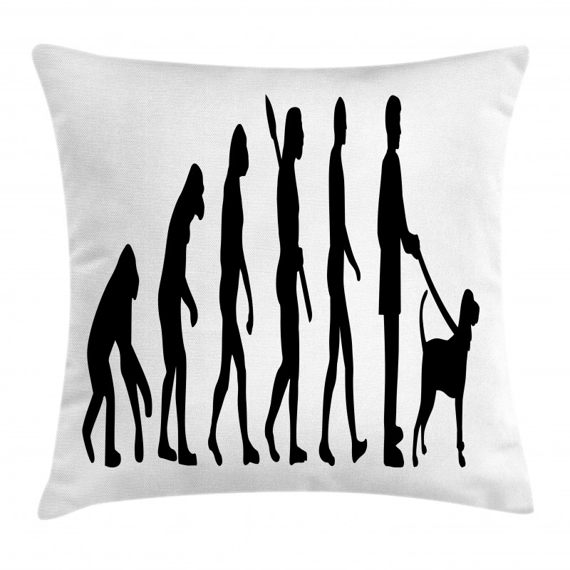 Ape to Man with Dog Pet Pillow Cover