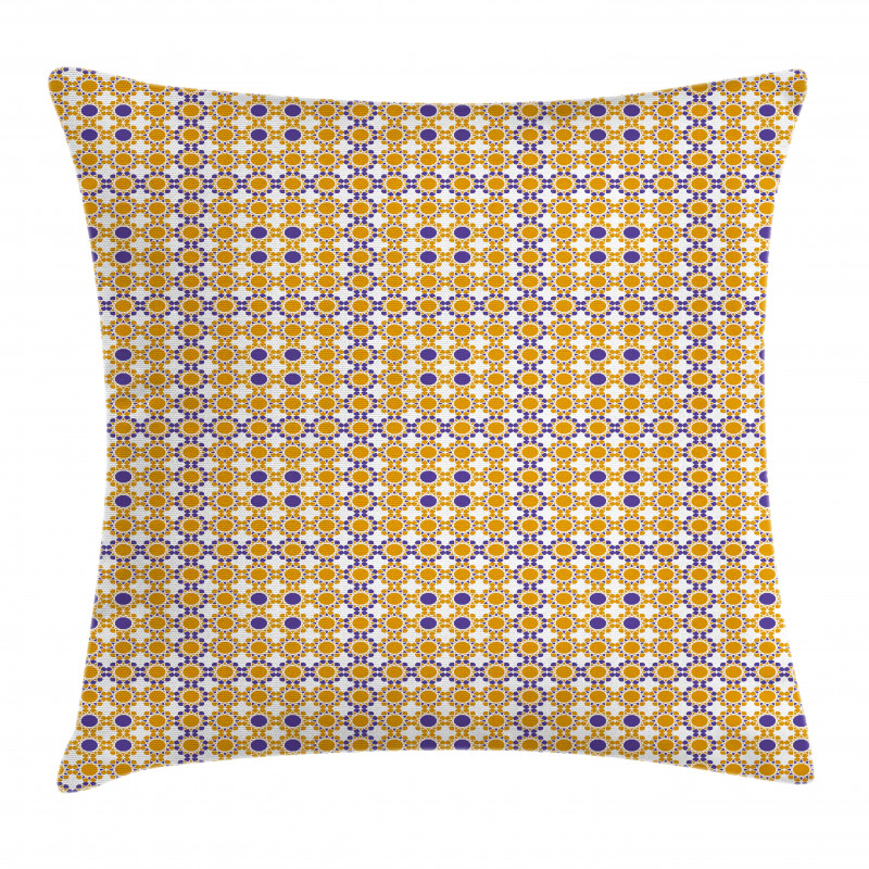 Bicolour Flower Motif Pillow Cover