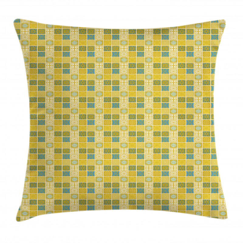 Folkloric Ornate Squares Pillow Cover