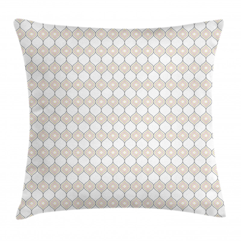 Ogee Shape with Vivid Dots Pillow Cover
