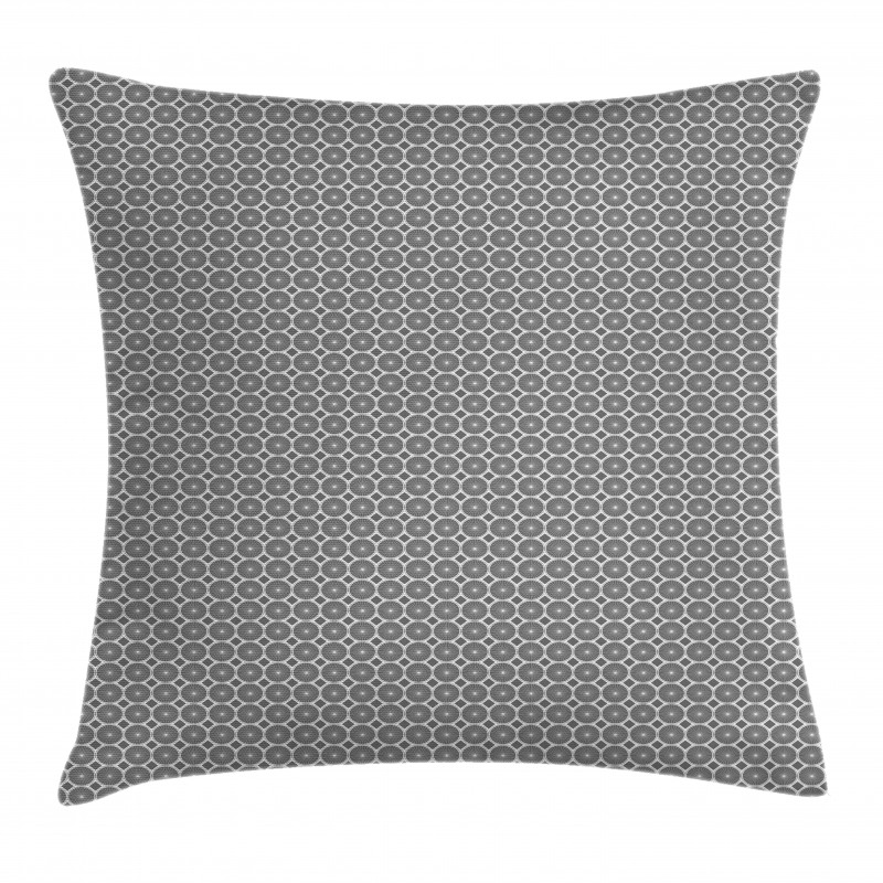 Greyscale Circular Motif Pillow Cover