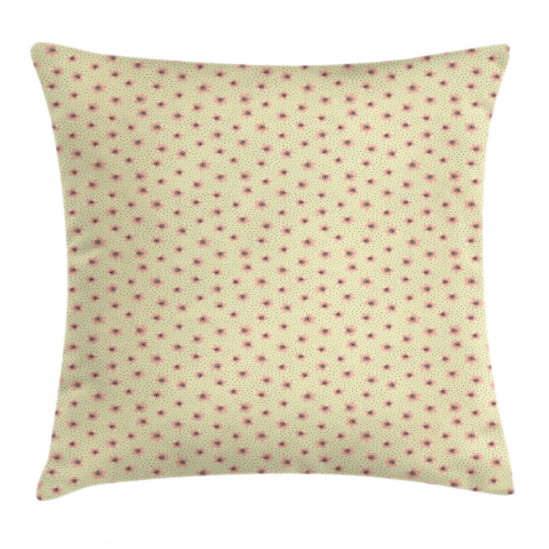 Irregular Dots and Flowers Pillow Cover