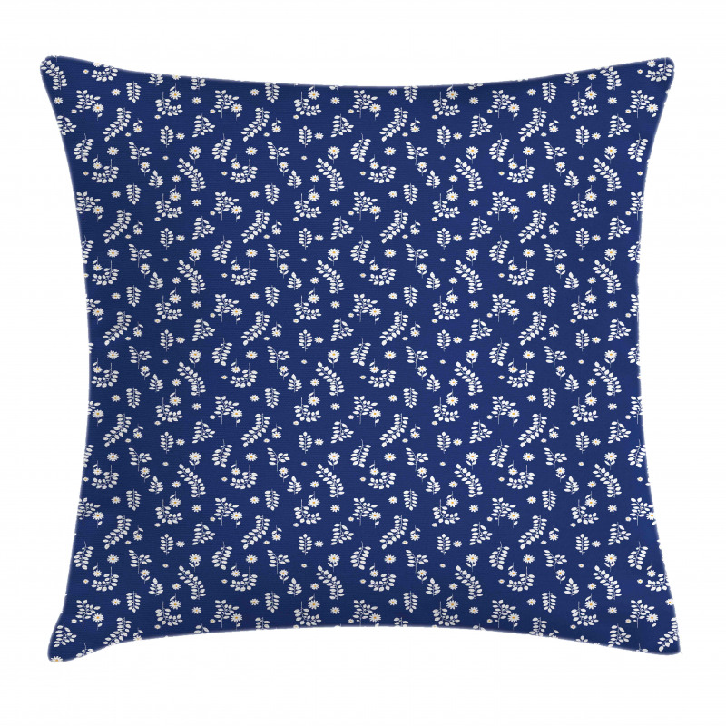 Simple Flowers Leaves Pillow Cover