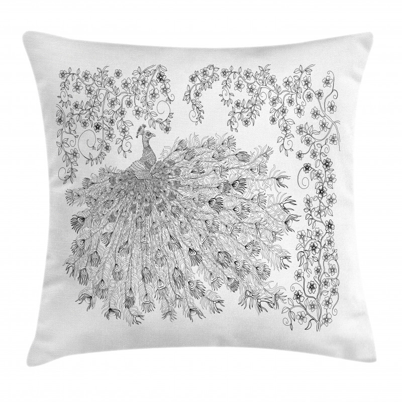 Blossoming Branch and Bird Pillow Cover